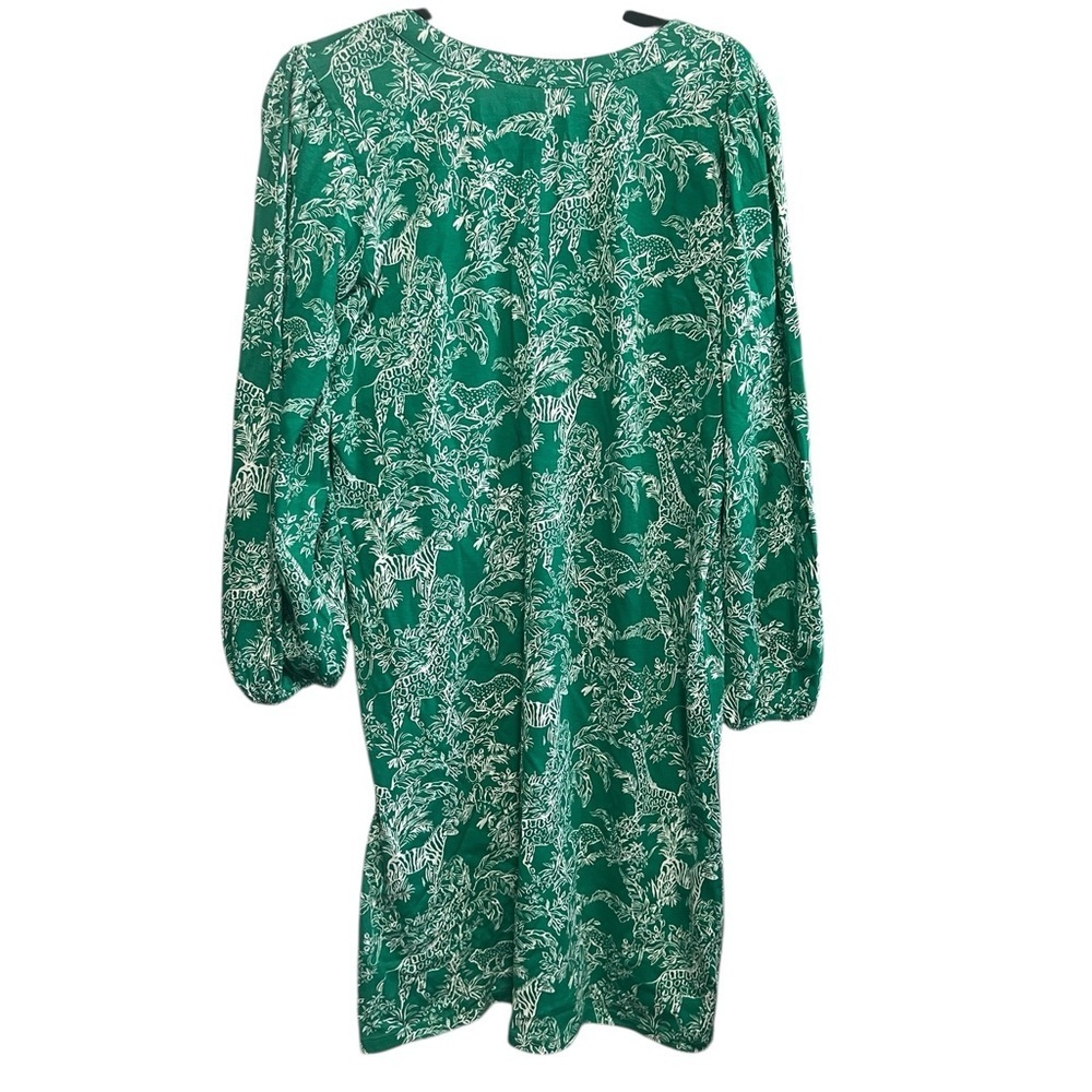 Lilly Pulitzer Emery Dress Fiddle Leaf Green Safari Size Large New with Tags - Picture 8 of 8